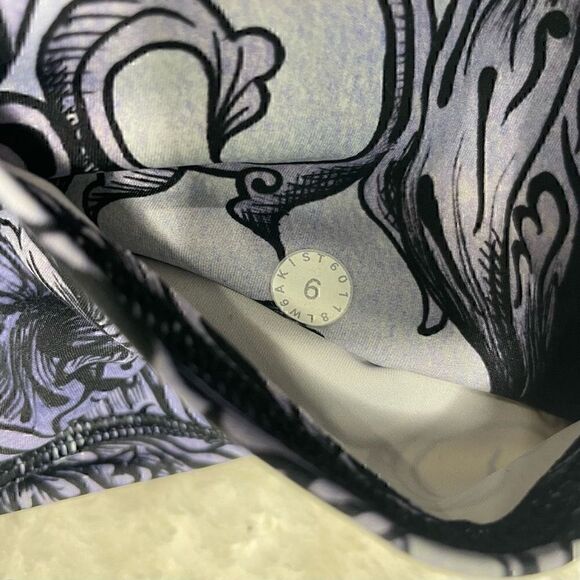Lululemon Fast Free Hanakotoba Starlight Crop Purple Floral Leggings Sz 6 Run - Picture 4 of 11